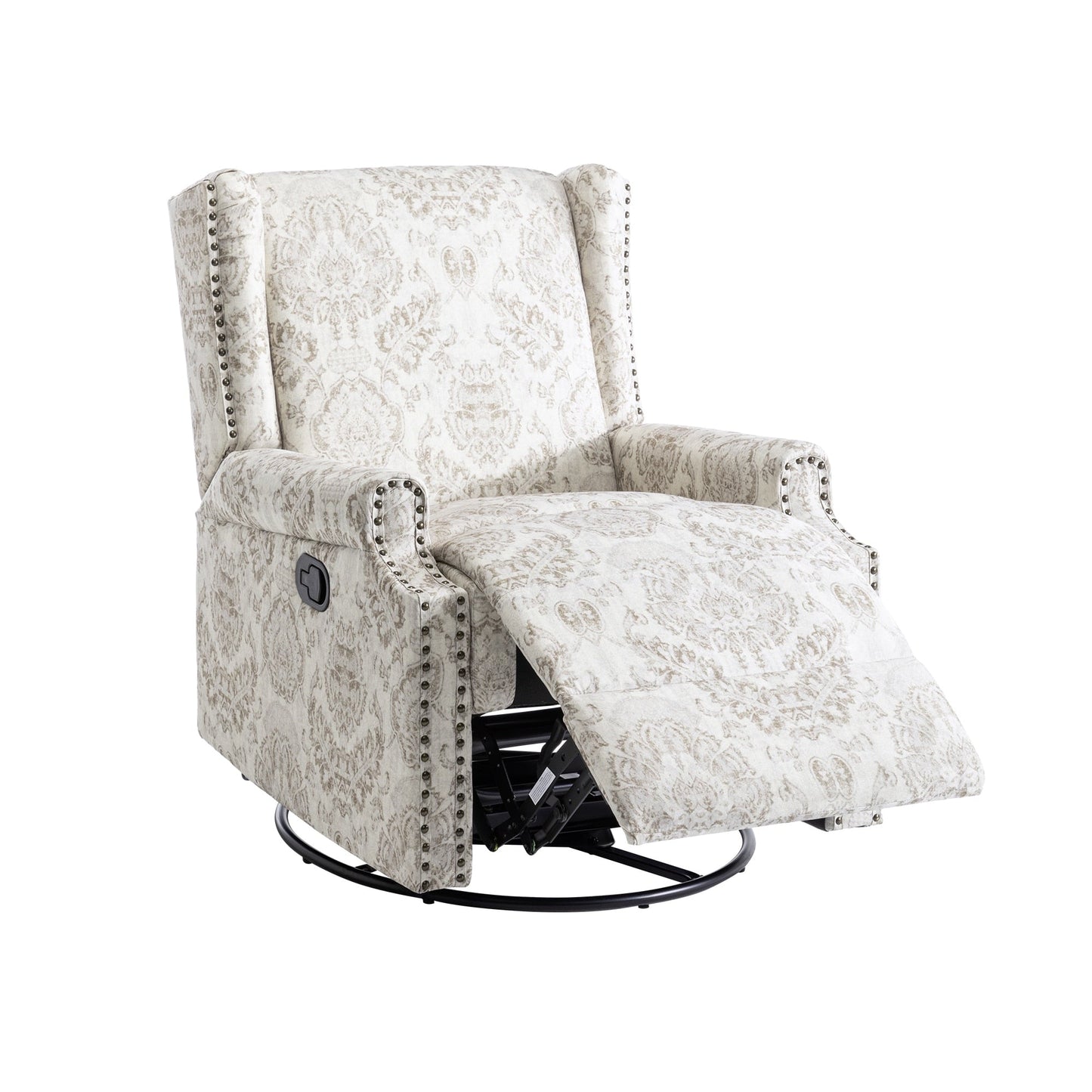 Lot de 2 chaises inclinables à bascule pivotantes à dossier manuel avec motif, 73,66 cm de largeur.