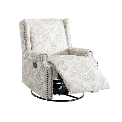 Lot de 2 chaises inclinables à bascule pivotantes à dossier manuel avec motif, 73,66 cm de largeur.