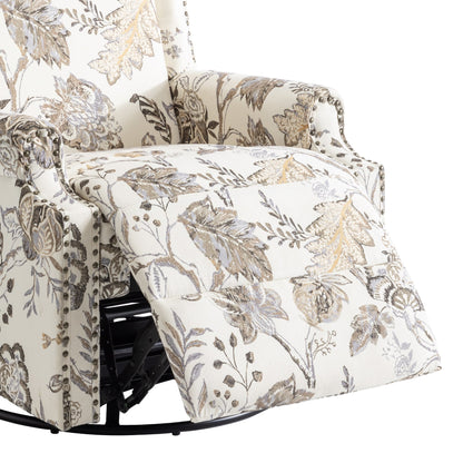 Lot de 2 chaises inclinables à bascule pivotantes à dossier manuel avec motif, 73,66 cm de largeur.