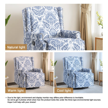 Lot de 2 chaises inclinables à bascule pivotantes à dossier manuel avec motif, 73,66 cm de largeur.
