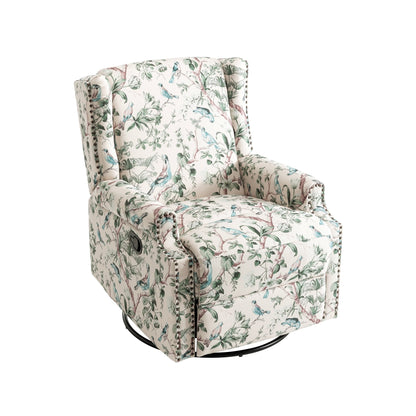Lot de 2 chaises inclinables à bascule pivotantes à dossier manuel avec motif, 73,66 cm de largeur.