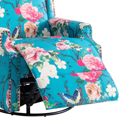 Lot de 2 chaises inclinables à bascule pivotantes à dossier manuel avec motif, 73,66 cm de largeur.