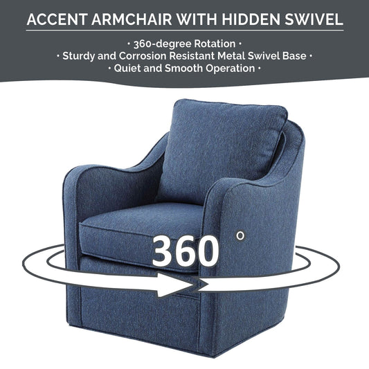 Fauteuil pivotant à accoudoirs incurvés et recouvert de tissu Madison Park Betty