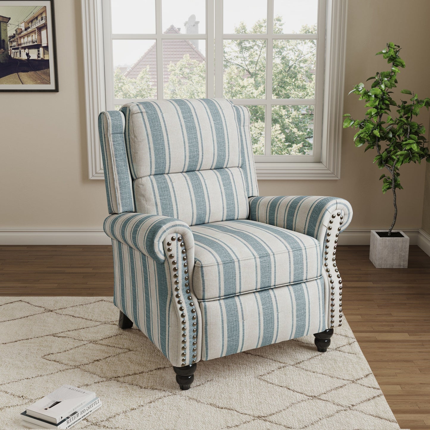 Fauteuils inclinables à commande manuelle avec garniture à clous cloutés