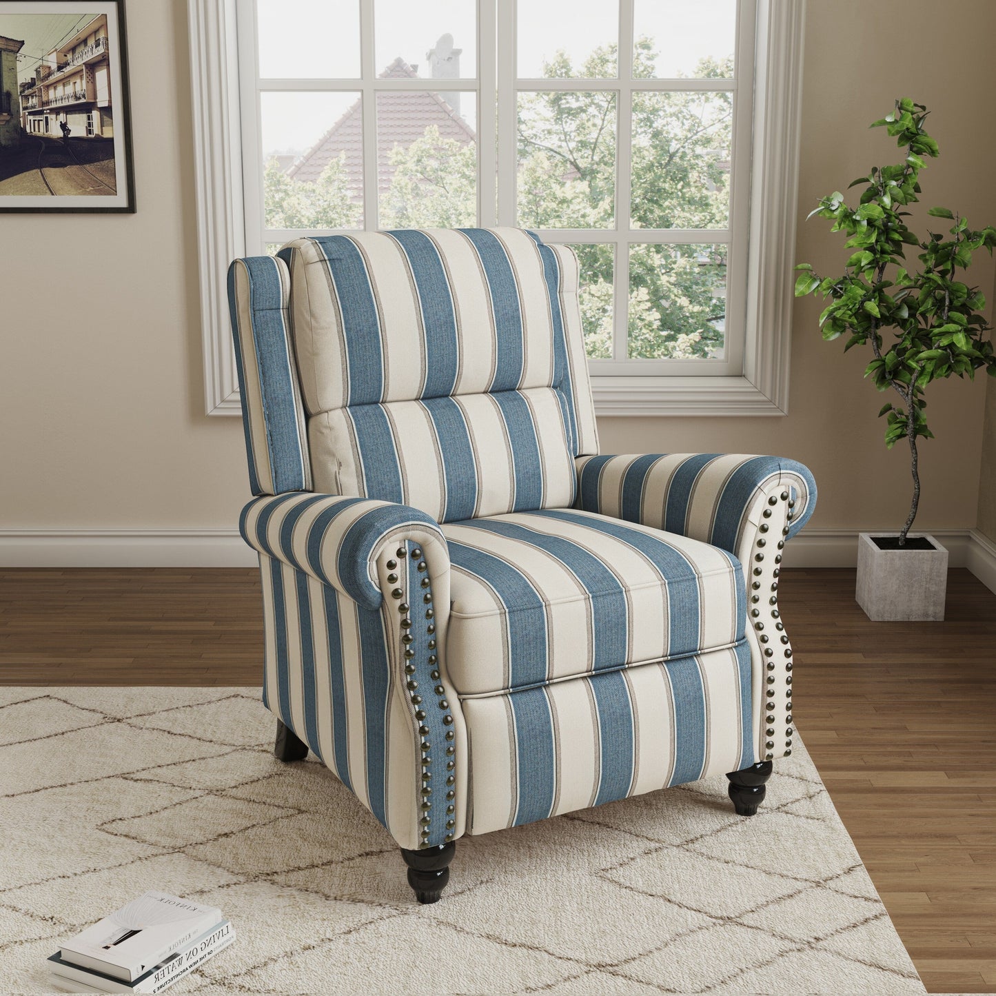 Fauteuils inclinables à commande manuelle avec garniture à clous cloutés