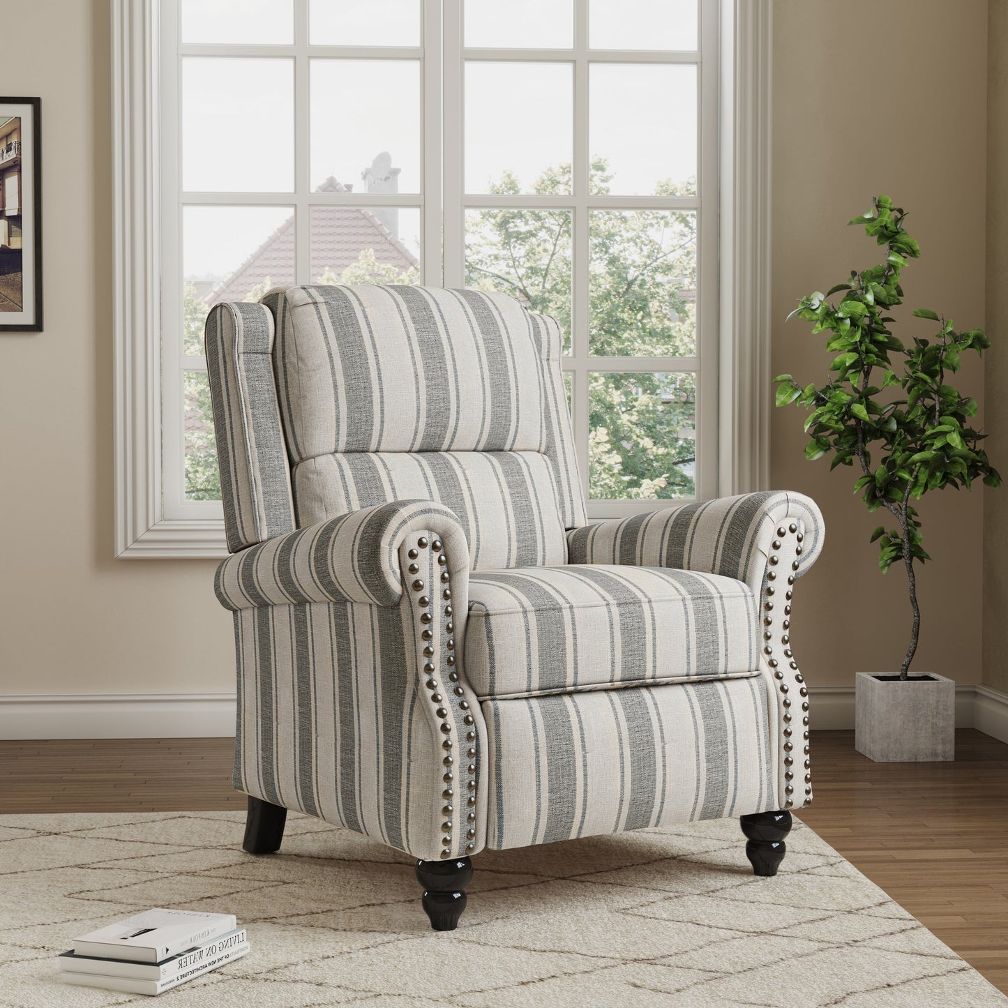 Fauteuils inclinables à commande manuelle avec garniture à clous cloutés