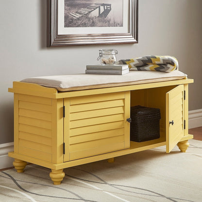 Banc de rangement à porte à volet avec coussin en velours Maybelle de iNSPIRE Q Classic
