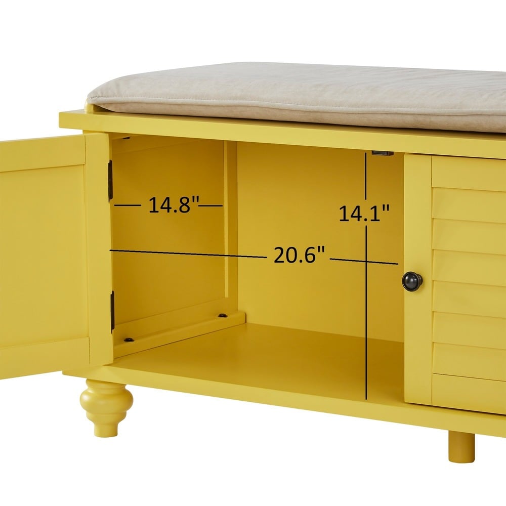 Banc de rangement à porte à volet avec coussin en velours Maybelle de iNSPIRE Q Classic