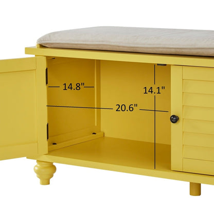 Banc de rangement à porte à volet avec coussin en velours Maybelle de iNSPIRE Q Classic