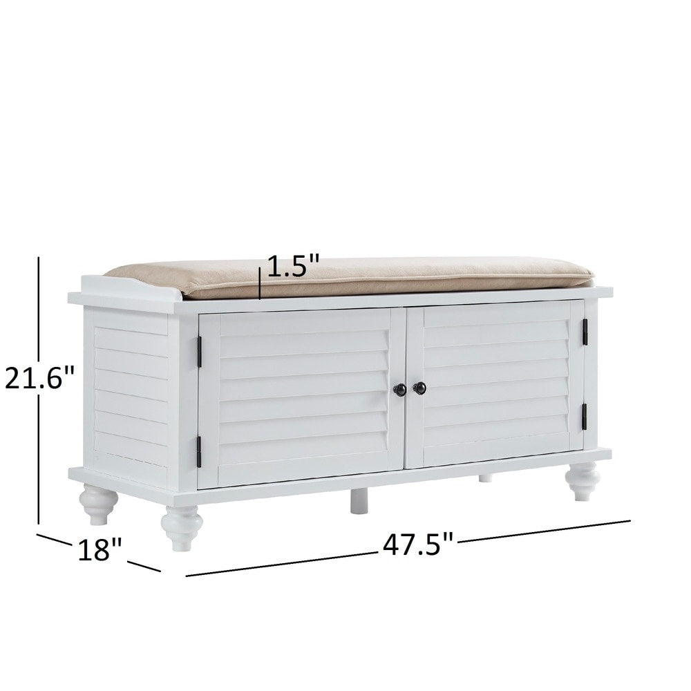 Banc de rangement à porte à volet avec coussin en velours Maybelle de iNSPIRE Q Classic