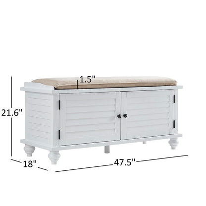 Banc de rangement à porte à volet avec coussin en velours Maybelle de iNSPIRE Q Classic