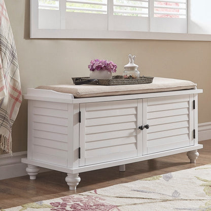 Banc de rangement à porte à volet avec coussin en velours Maybelle de iNSPIRE Q Classic