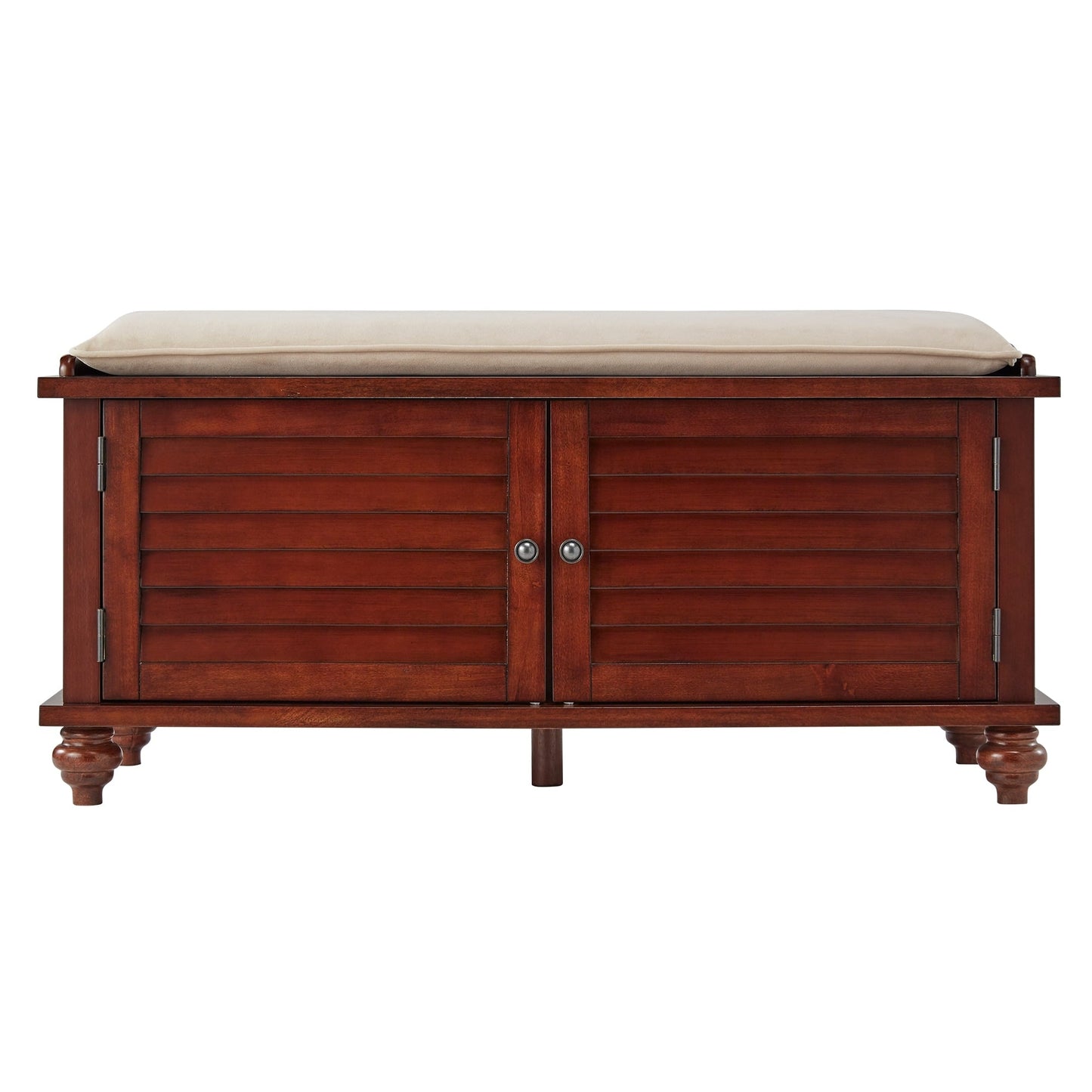 Banc de rangement à porte à volet avec coussin en velours Maybelle de iNSPIRE Q Classic
