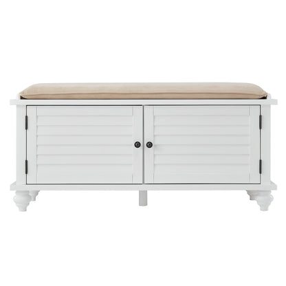 Banc de rangement à porte à volet avec coussin en velours Maybelle de iNSPIRE Q Classic