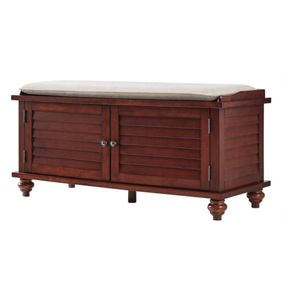 Banc de rangement à porte à volet avec coussin en velours Maybelle de iNSPIRE Q Classic