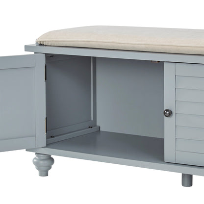 Banc de rangement à porte à volet avec coussin en velours Maybelle de iNSPIRE Q Classic