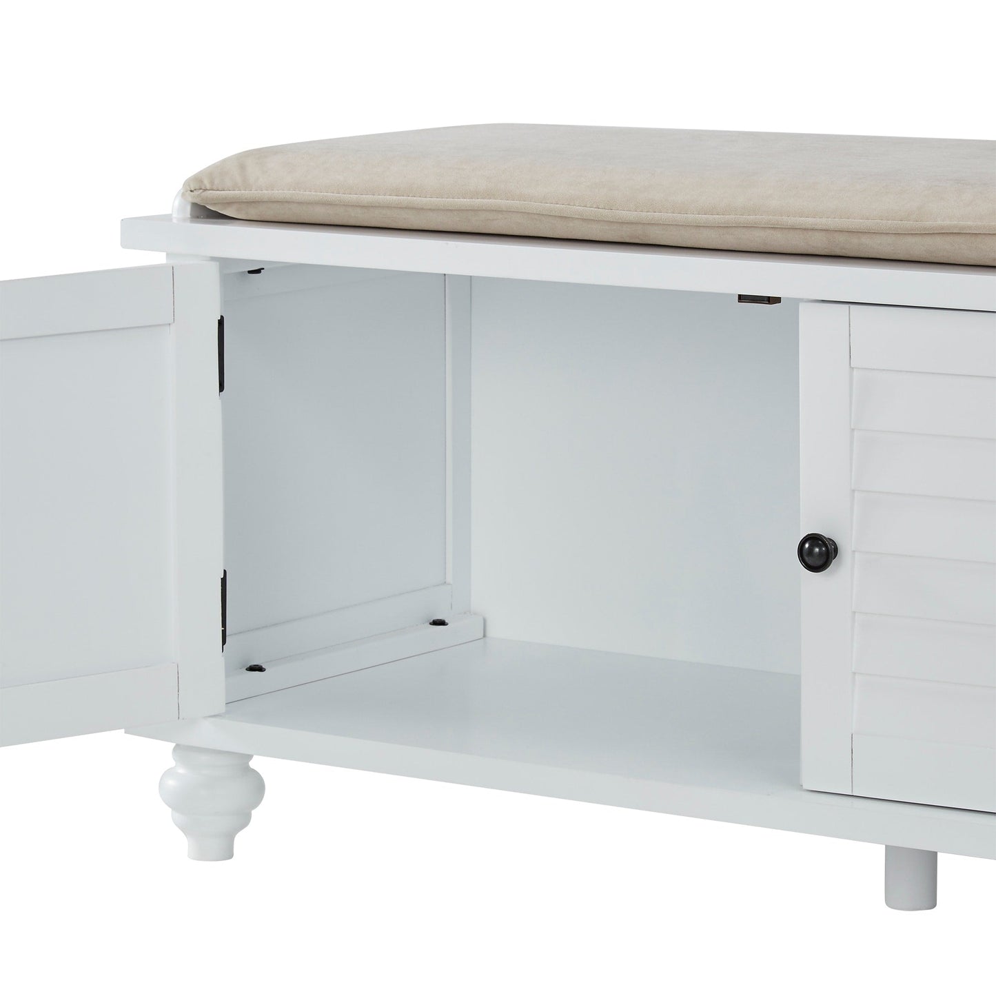 Banc de rangement à porte à volet avec coussin en velours Maybelle de iNSPIRE Q Classic