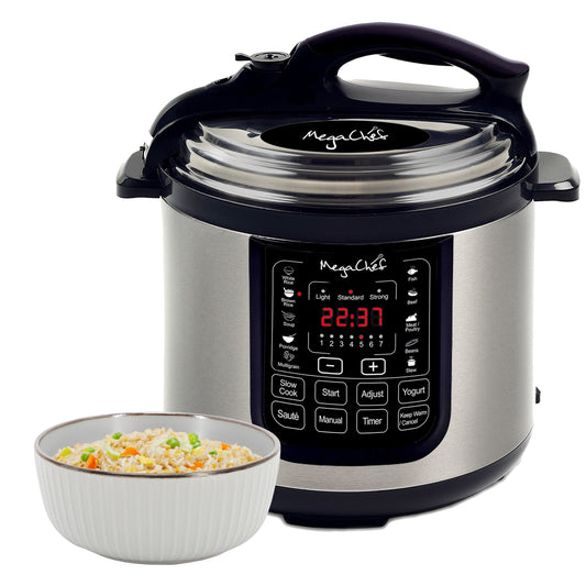 Casserole à pression numérique MegaChef pour comptoir, capacité de 8 quarts