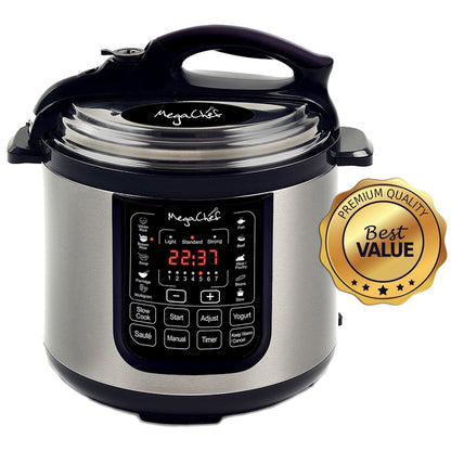 Casserole à pression numérique MegaChef pour comptoir, capacité de 8 quarts
