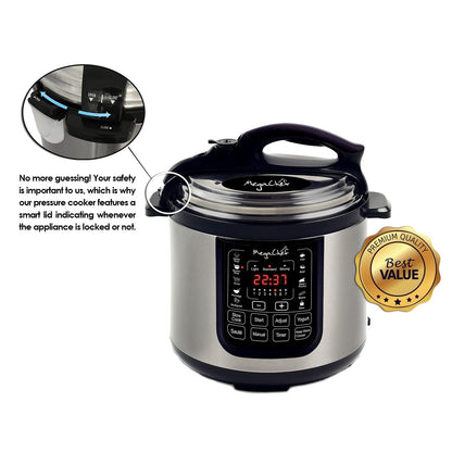 Casserole à pression numérique MegaChef pour comptoir, capacité de 8 quarts