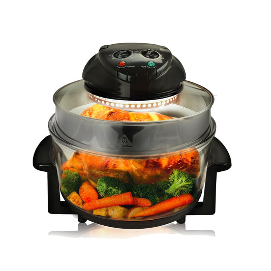 Friteuse à air portable à halogen MegaChef pour comptoir, couleur noire