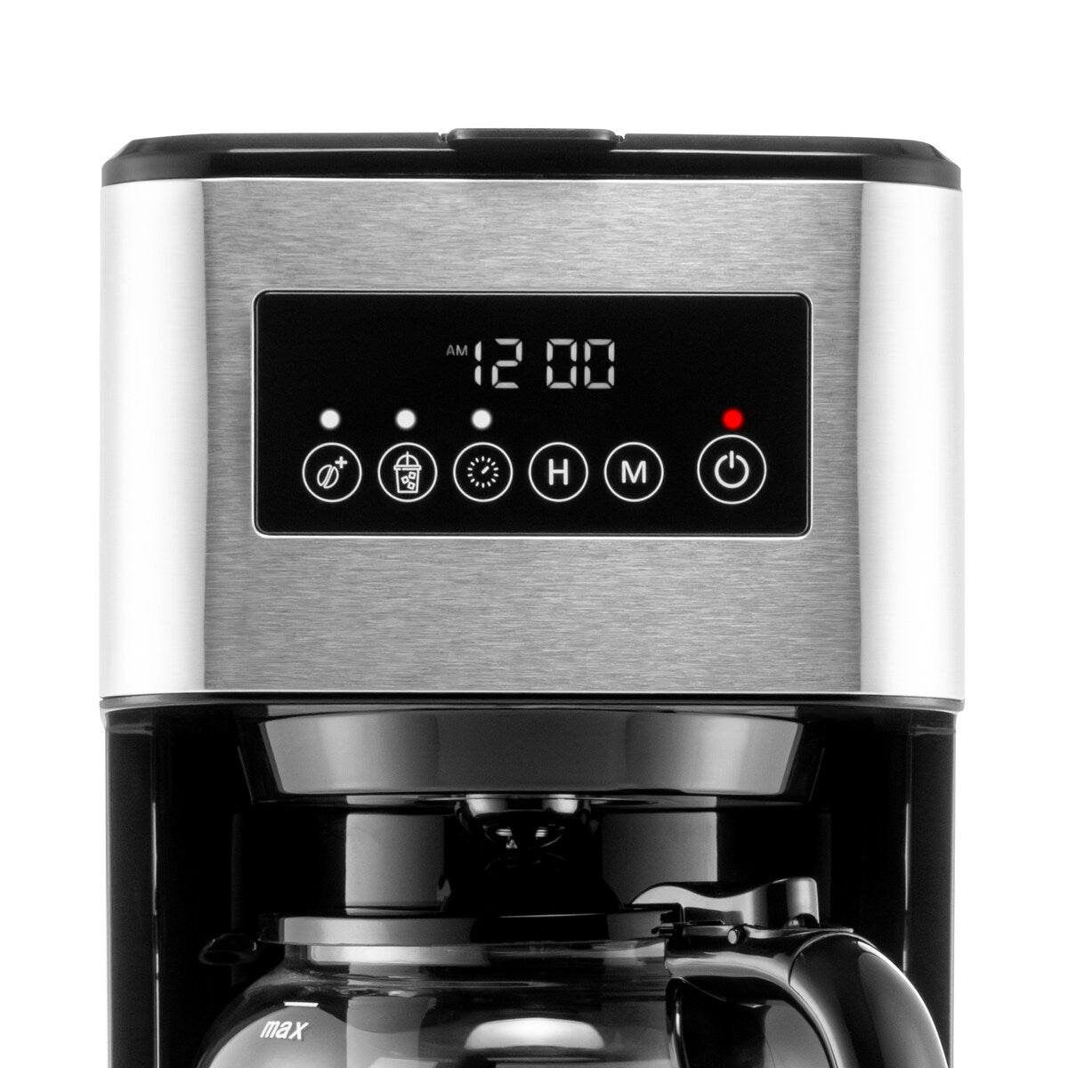 Machine à café goutte-à-goutte Melitta Aroma Tocco Plus, 12 tasses, pour café chaud et glacé, avec carafe en verre et écran tactile.