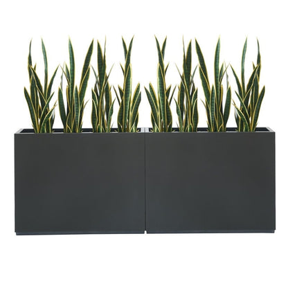 Grand bac à plantes métallique pour extérieur, 96,5 x 76,2 x 76,2 cm (LxlxH) - Bac à plantes avec séparateur métallique - 96,5x76,2x76,2