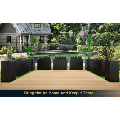 Grand bac à plantes métallique pour extérieur, 96,5 x 76,2 x 76,2 cm (LxlxH) - Bac à plantes avec séparateur métallique - 96,5x76,2x76,2