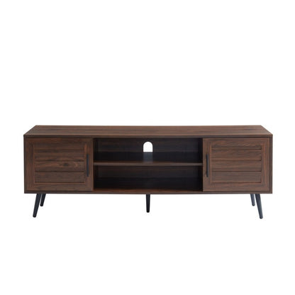 Meuble TV style Mid-Century Modern pour télévisions jusqu'à 70 pouces, meuble multimédia - 52 cm (H) x 150 cm (L) x 39 cm (P)