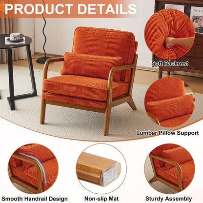 Fauteuil d'appoint capitonné de style moderne du milieu du siècle
