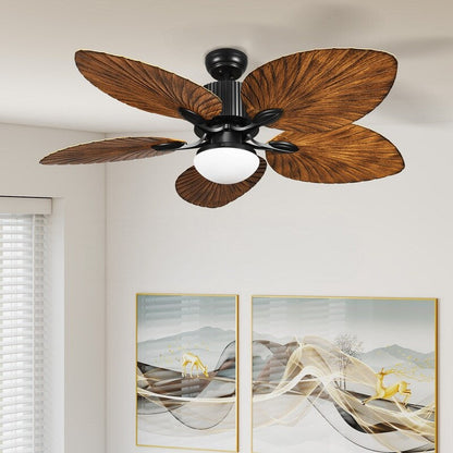 Ventilateur de plafond Moasis 52 pouces à feuilles de palmier avec éclairage, style tropical, avec télécommande