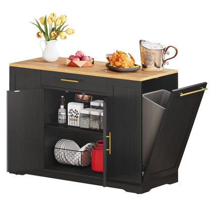 Moasis Meuble de rangement roulant pour îlot de cuisine de 53 pouces, chariot de cuisine mobile portable