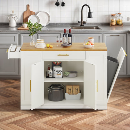 Moasis Meuble de rangement roulant pour îlot de cuisine de 53 pouces, chariot de cuisine mobile portable