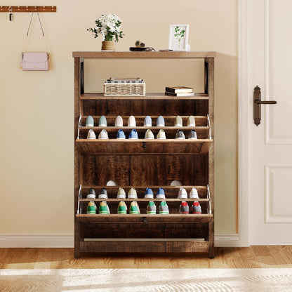 Meuble de rangement pour chaussures Moasis avec 2 compartiments pour entrée et couloir