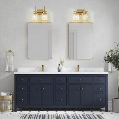 Applique murale moderne dorée à intensité variable, style glamour, cylindrique, pour salle de bain, avec cristaux, pour miroir de salle de bain.