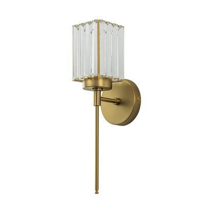 Applique murale moderne dorée à intensité variable, style glamour, cylindrique, pour salle de bain, avec cristaux, pour miroir de salle de bain.