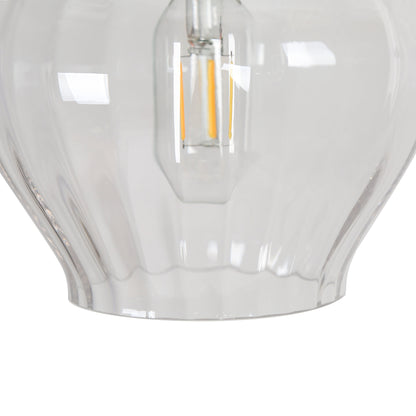 Suspension en laiton Coria, style moderne du milieu du siècle, 1 lumière, lampe d'îlot de cuisine chic, abat-jour cannelé, salle à manger.
