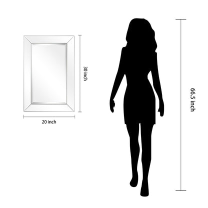 Miroir rectangulaire biseauté transparent haute définition à monter au mur pour salle de bain, meuble-lavabo, chambre à coucher, 3 tailles