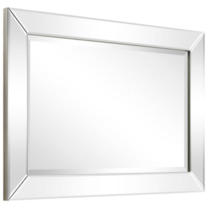 Miroir rectangulaire biseauté transparent haute définition à monter au mur pour salle de bain, meuble-lavabo, chambre à coucher, 3 tailles