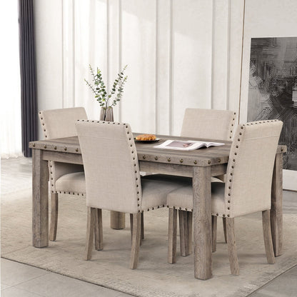 Ensemble de salle à manger Morden Fort, style farmhouse, table rectangulaire et 5 chaises.