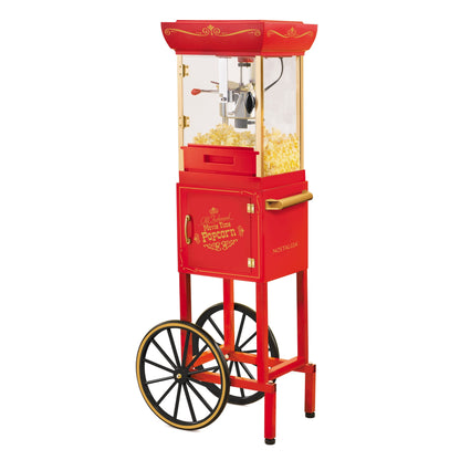 Bouilloire à maïs soufflé de 71 g (2,5 oz) de type cinéma, chariot à maïs soufflé de 10 tasses et de 122 cm (48 pouces)