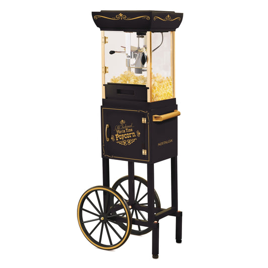 Bouilloire à maïs soufflé de 71 g (2,5 oz) de type cinéma, chariot à maïs soufflé de 10 tasses et de 122 cm (48 pouces)