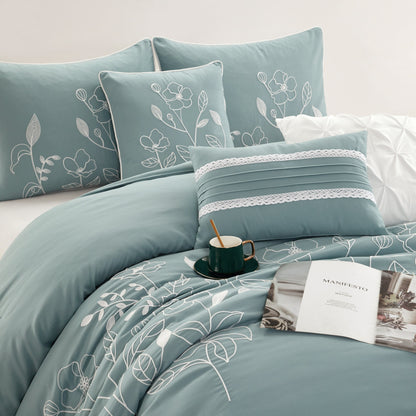 Ensemble de couette florale botanique Nanshing Taylor 7 pièces