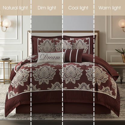 Ensemble de Couette Traditionnel Damassé 7 Pièces Nanshing Tiana