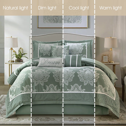 Ensemble de Couette Traditionnel Damassé 7 Pièces Nanshing Tiana