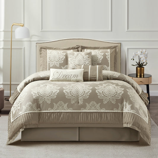 Ensemble de Couette Traditionnel Damassé 7 Pièces Nanshing Tiana