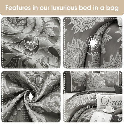 Ensemble de Couette Traditionnel Damassé 7 Pièces Nanshing Tiana