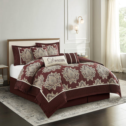 Ensemble de Couette Traditionnel Damassé 7 Pièces Nanshing Tiana