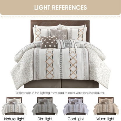 Ensemble de couette Nanshing Trina 15 pièces brodé bohème