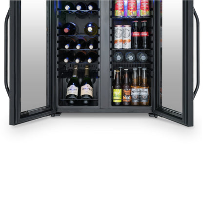 Réfrigérateur à vin et boissons Newair, 18 bouteilles et 59 canettes, double zone de température, autonome, contrôle numérique de la température